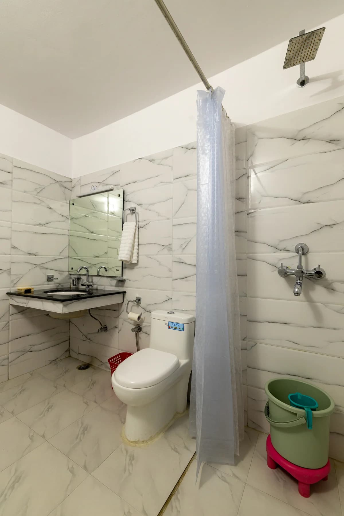 Spacious Shower & Vanity Suite